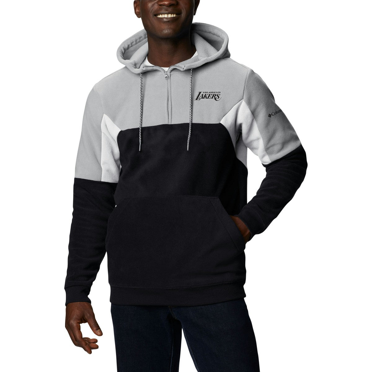 Los Angeles Lakers Men's Lodge Quarter-Zip Hoodie Black - Columbia