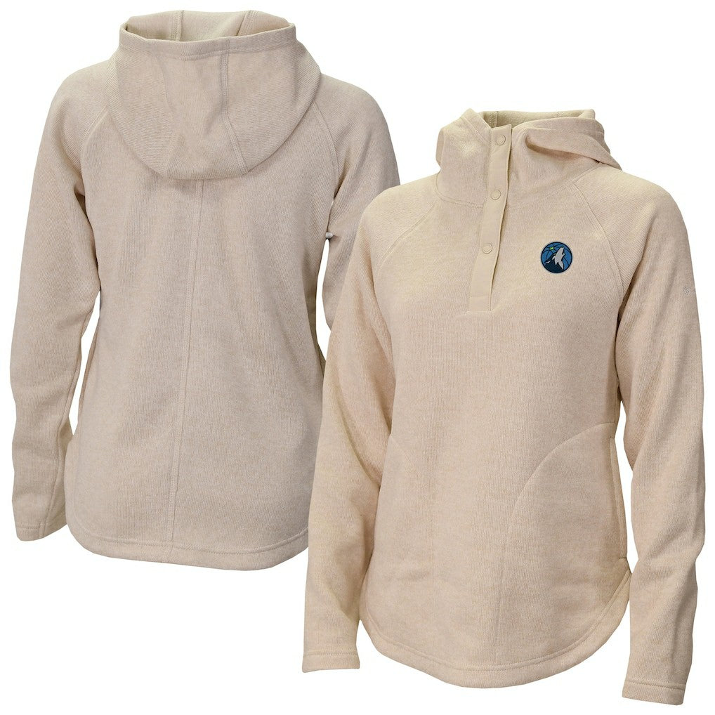 Minnesota Timberwolves Women's Sweater Weather Quarter-Snap Hoodie Cream - Columbia
