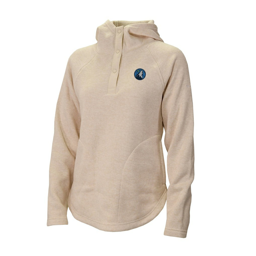 Minnesota Timberwolves Women's Sweater Weather Quarter-Snap Hoodie Cream - Columbia