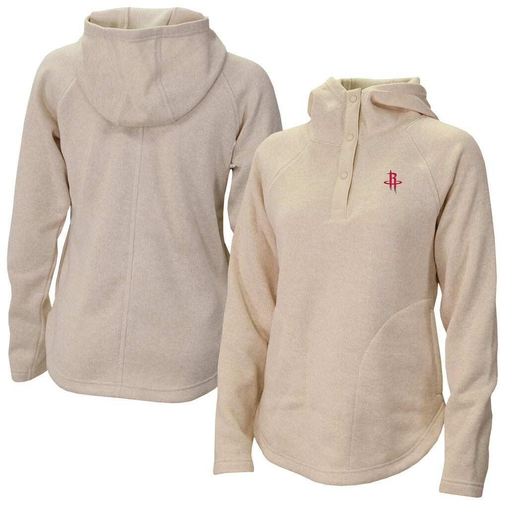 Houston Rockets Women's Sweater Weather Quarter-Snap Hoodie Cream - Columbia