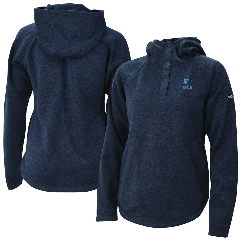 Memphis Grizzlies Women's Sweater Weather Quarter-Snap Hoodie Navy - Columbia
