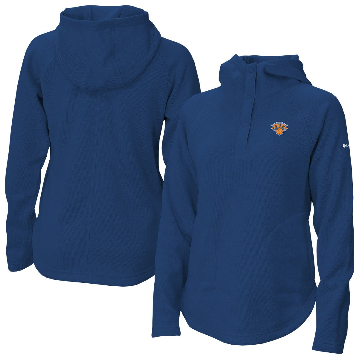 New York Knicks Women's Sweater Weather Quarter-Snap Hoodie Blue - Columbia