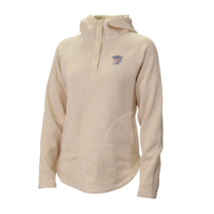 Oklahoma City Thunder Women's Sweater Weather Quarter-Snap Hoodie Cream - Columbia