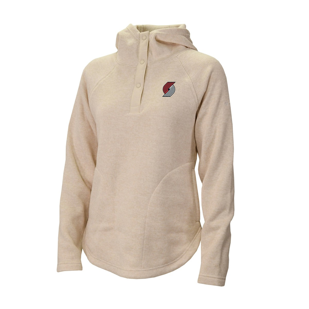 Portland Trail Blazers Women's Sweater Weather Quarter-Snap Hoodie Cream - Columbia