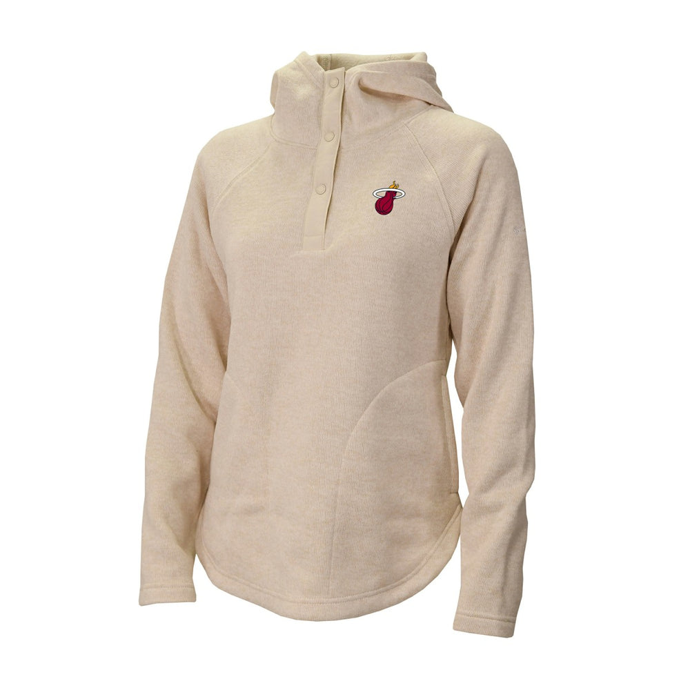 Miami Heat Women's Sweater Weather Quarter-Snap Hoodie Cream - Columbia