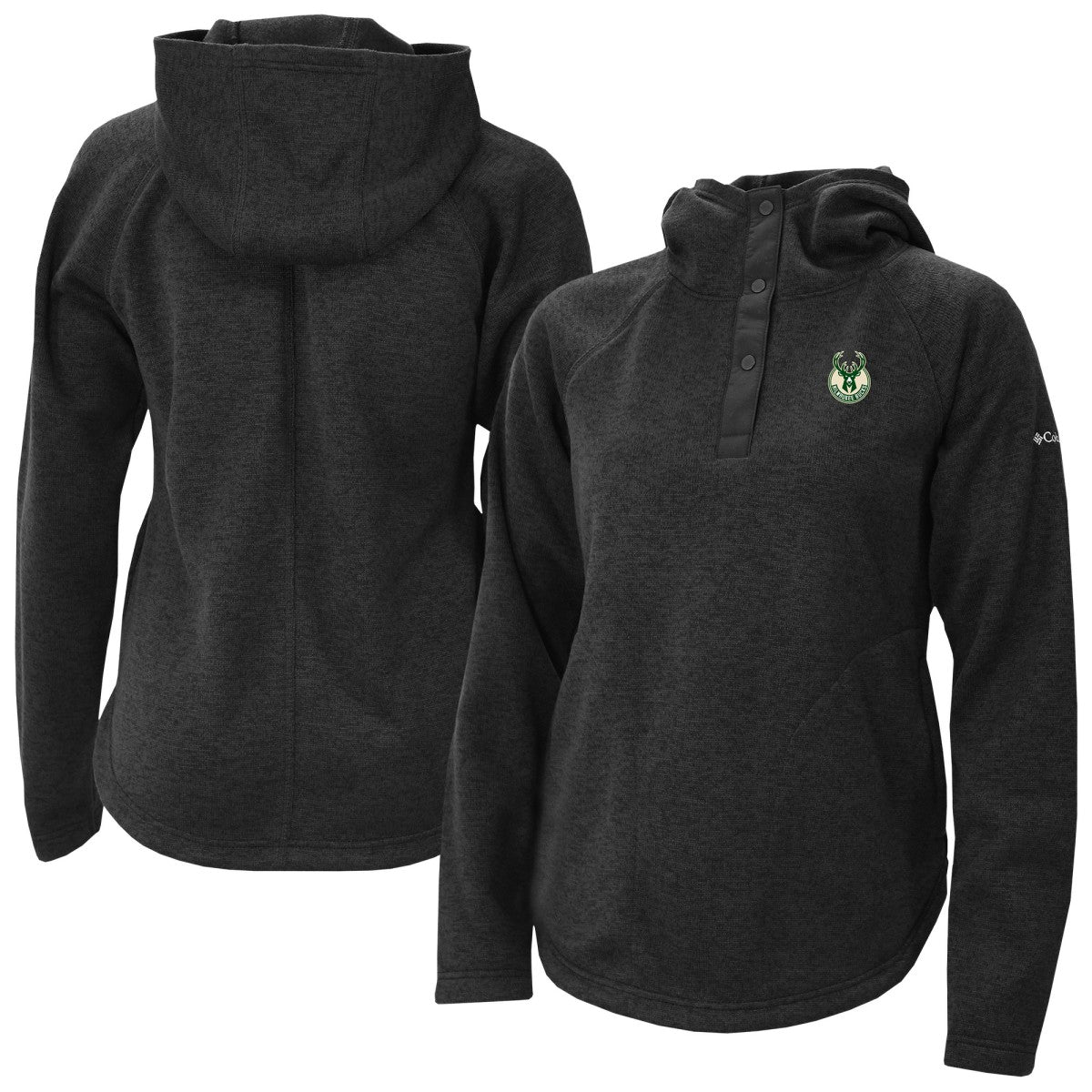 Milwaukee Bucks Women's Sweater Weather Quarter-Snap Hoodie Black - Columbia outlet