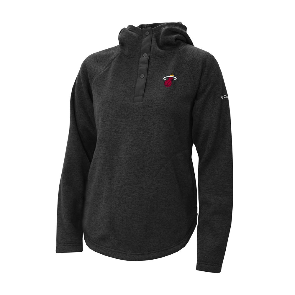 Miami Heat Women's Sweater Weather Quarter-Snap Hoodie Black - Columbia