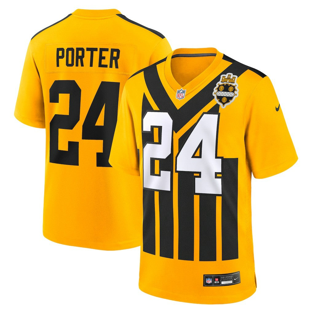 Joey Porter Jr. Pittsburgh Steelers Alternate 1933 Throwback Game Jersey - Gold Jerseys