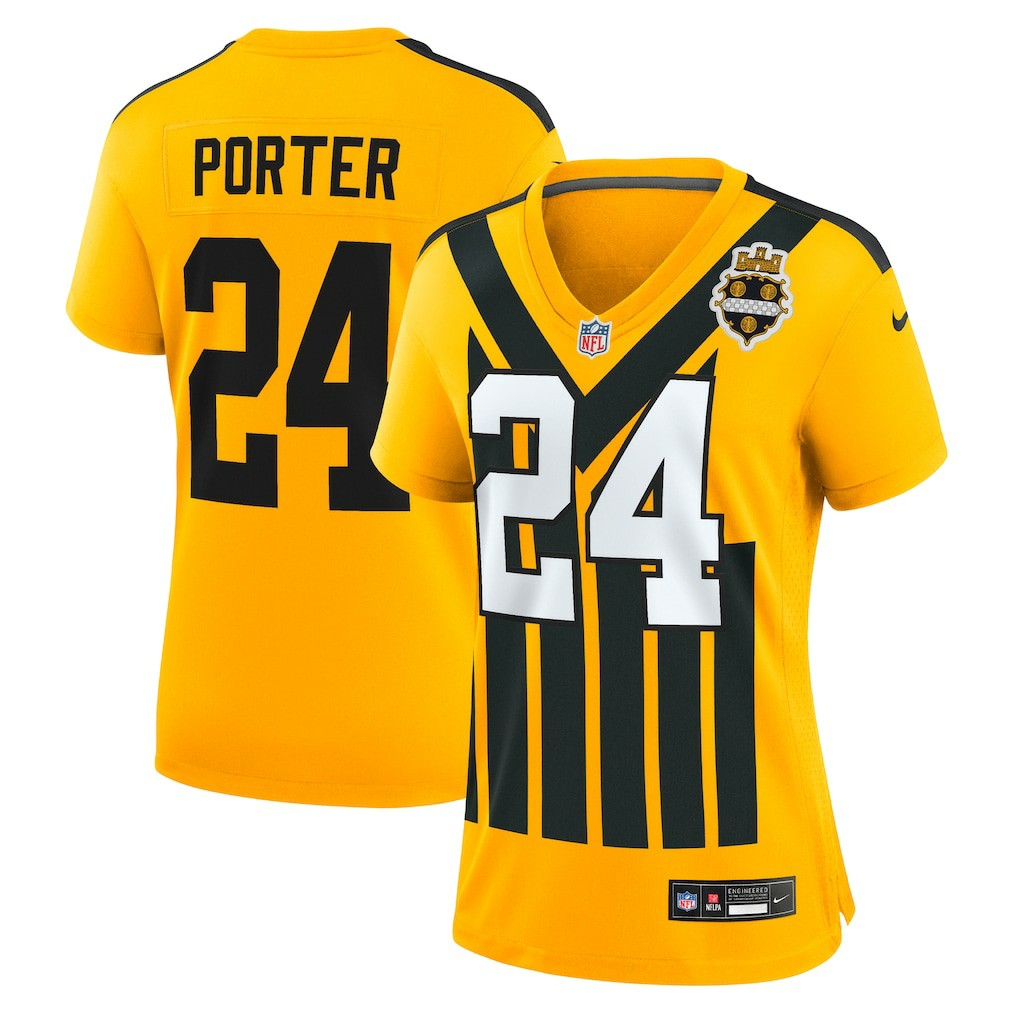 Joey Porter Jr. Pittsburgh Steelers Women's Alternate 1933 Throwback Game Jersey - Gold Jerseys
