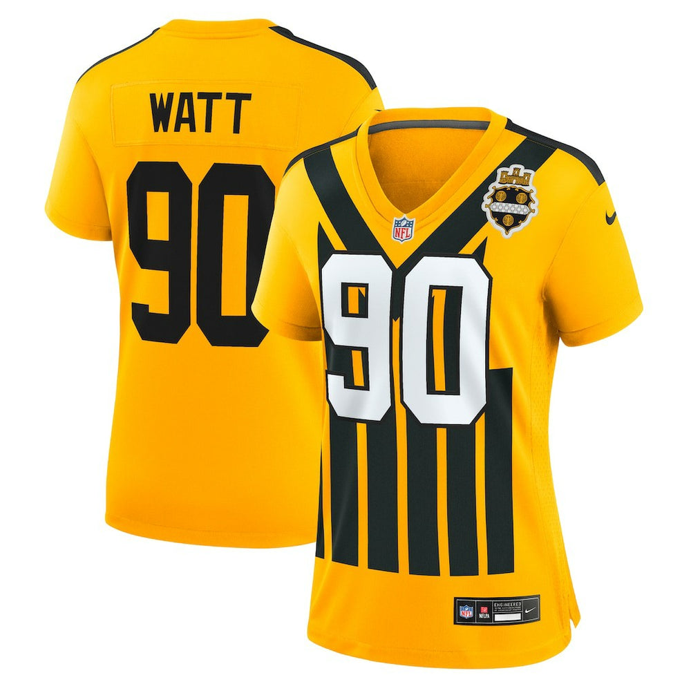 T.J. Watt Pittsburgh Steelers Women's Alternate 1933 Throwback Game Jersey - Gold Jerseys