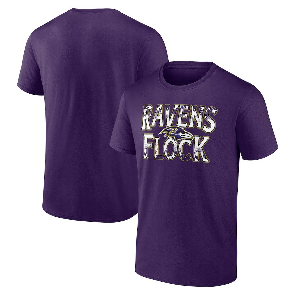 Baltimore Ravens Ravens Flock T-Shirt - Purple T-shirts