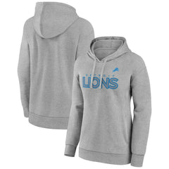 Detroit Lions Women's Check List Pullover Hoodie - Gray Hoodies