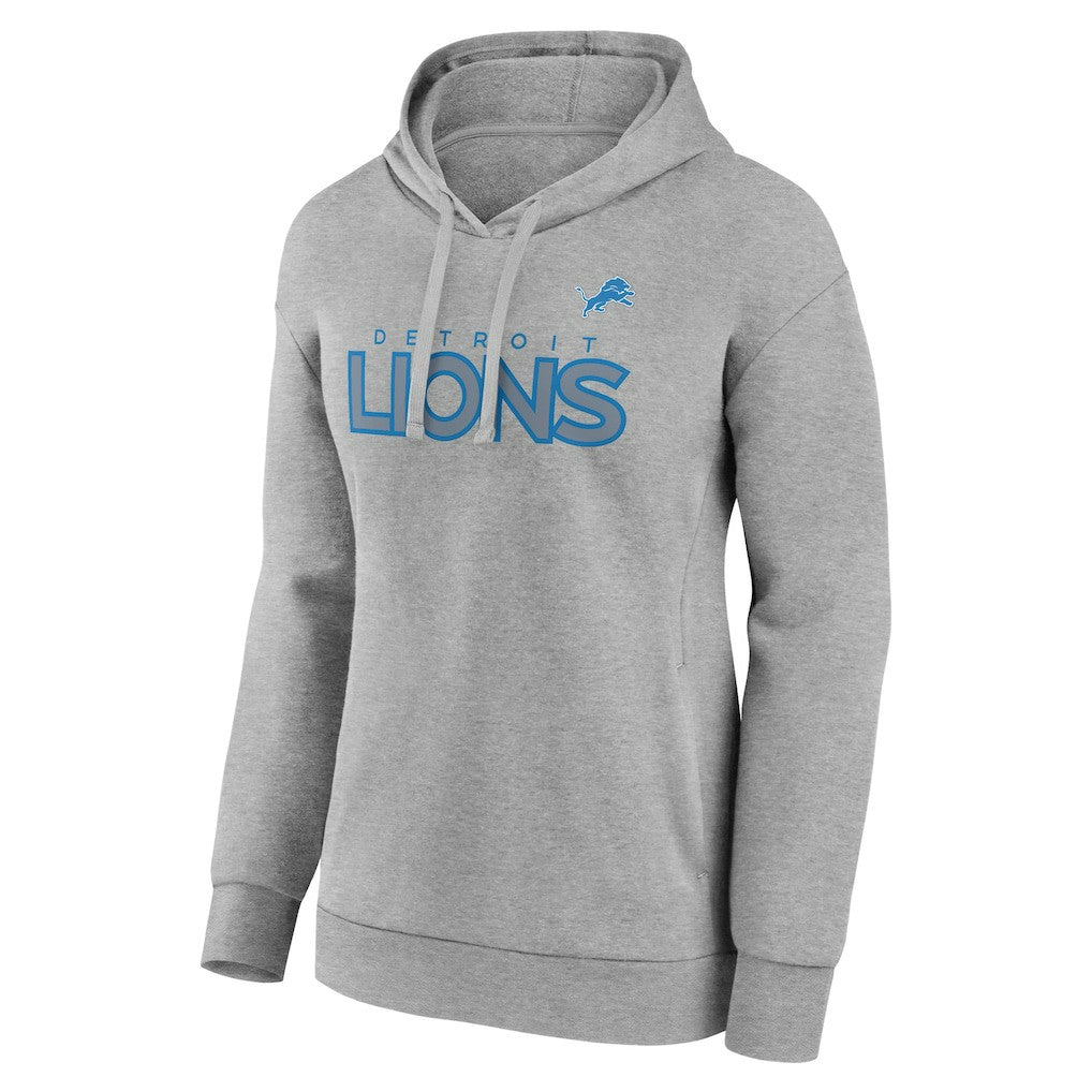 Detroit Lions Women's Check List Pullover Hoodie - Gray Hoodies