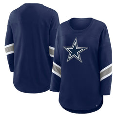 Dallas Cowboys Women's Redzone Bling 3/4-Sleeve T-Shirt - Navy T-shirts