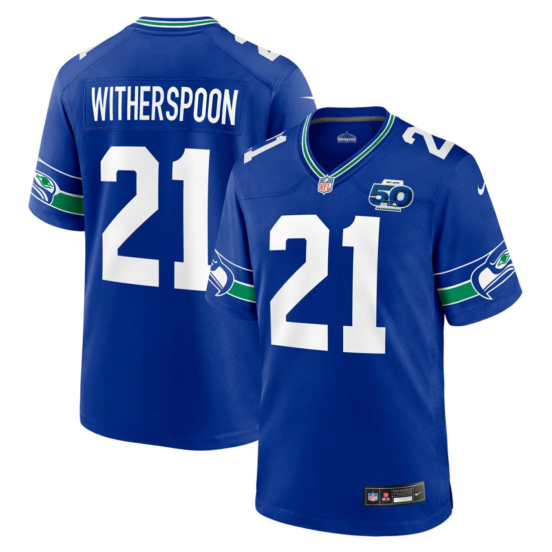Devon Witherspoon Seattle Seahawks Alternate 50th Season Game Jersey - Royal Jerseys