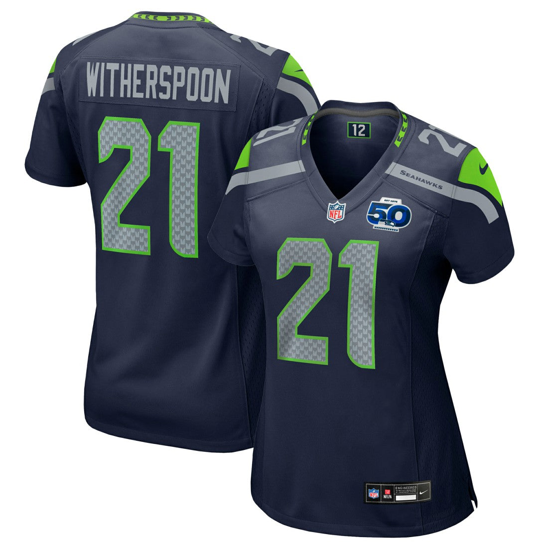 Devon Witherspoon Seattle Seahawks Women's Team 50th Season Game Jersey - College Navy Jerseys