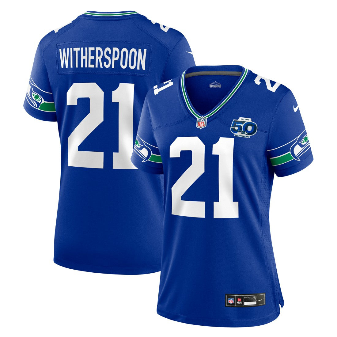 Devon Witherspoon Seattle Seahawks Women's Alternate 50th Season Game Jersey - Royal Jerseys