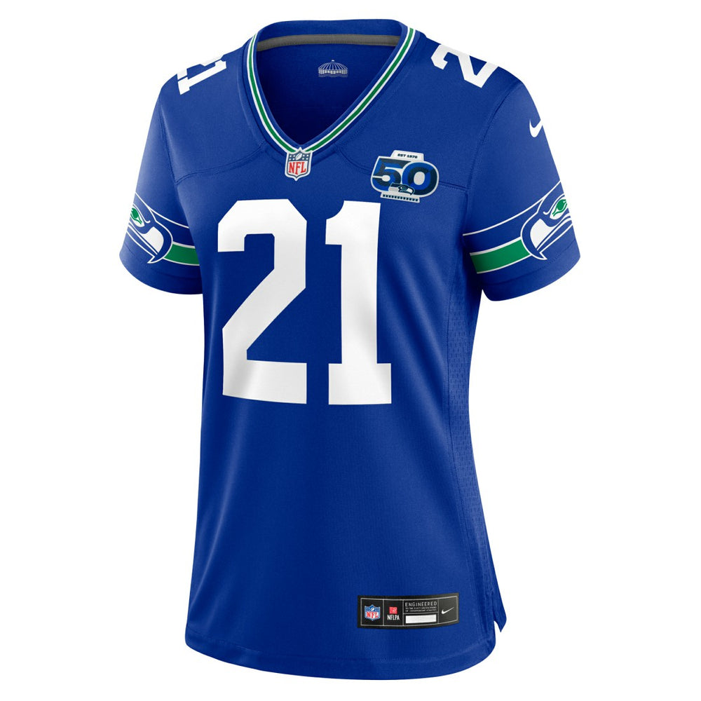 Devon Witherspoon Seattle Seahawks Women's Alternate 50th Season Game Jersey - Royal Jerseys