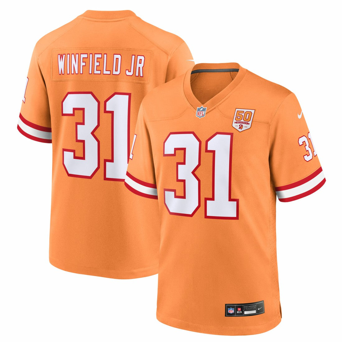 Antoine Winfield Jr. Tampa Bay Buccaneers 50th Season Game Jersey - Creamsicle Jerseys