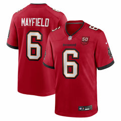 Baker Mayfield Tampa Bay Buccaneers 50th Season Team Game Jersey - Red Jerseys