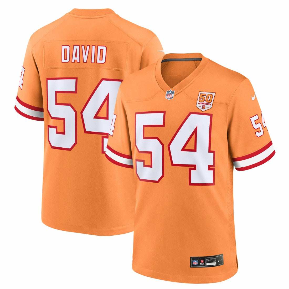 Lavonte David Tampa Bay Buccaneers 50th Season Game Jersey - Creamsicle Jerseys