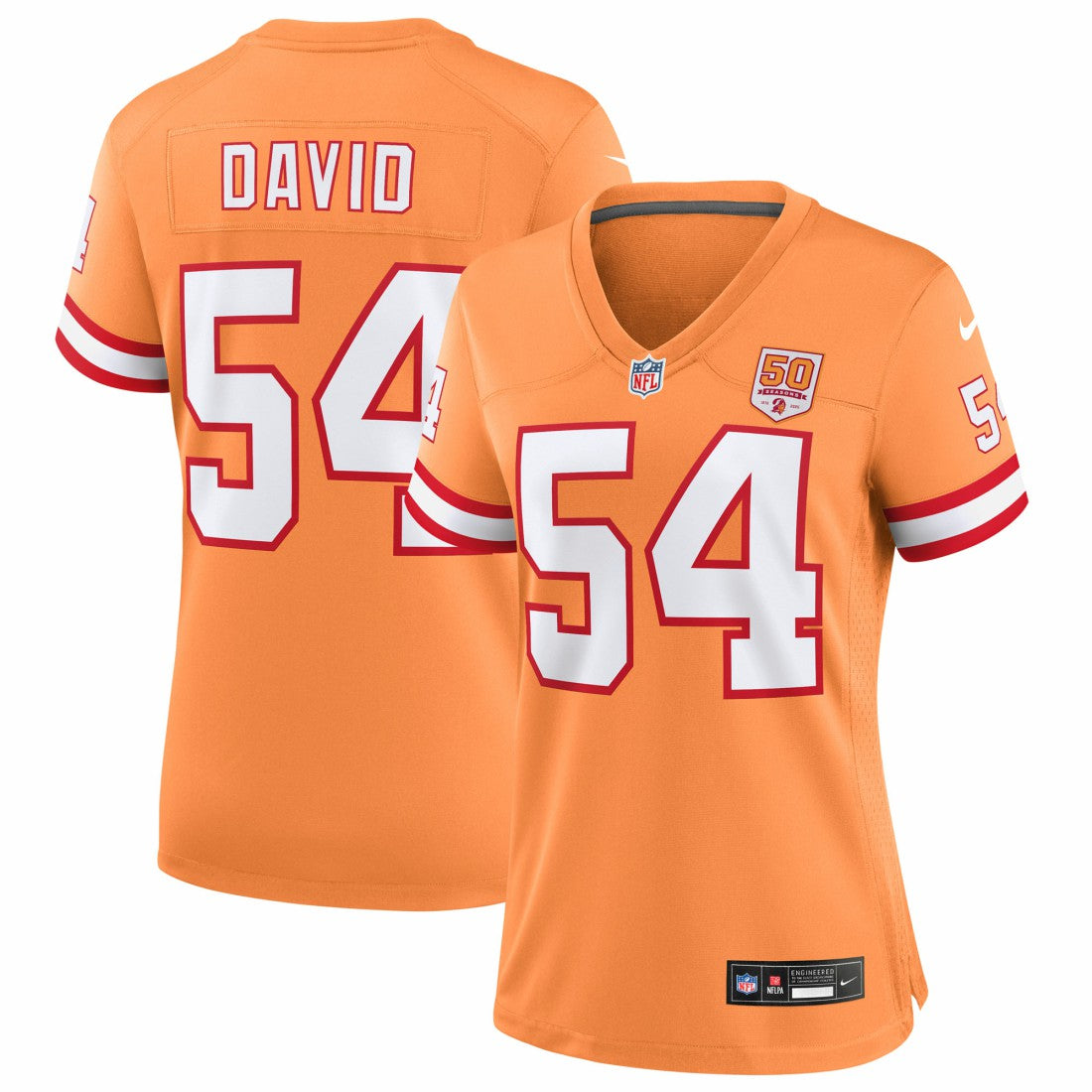 Lavonte David Tampa Bay Buccaneers Women's 50th Season Game Jersey - Creamsicle Jerseys