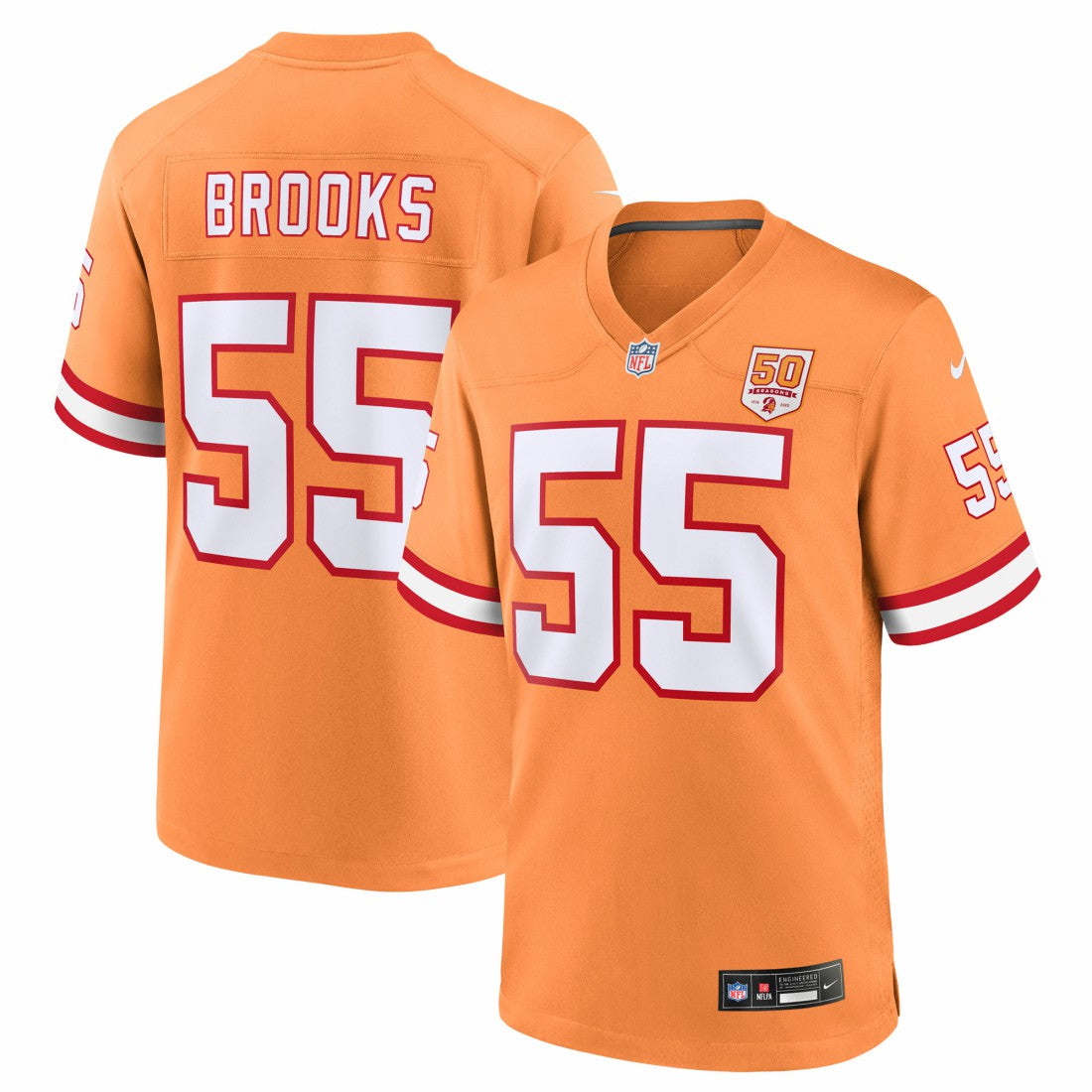Derrick Brooks Tampa Bay Buccaneers 50th Season Game Jersey - Creamsicle Jerseys