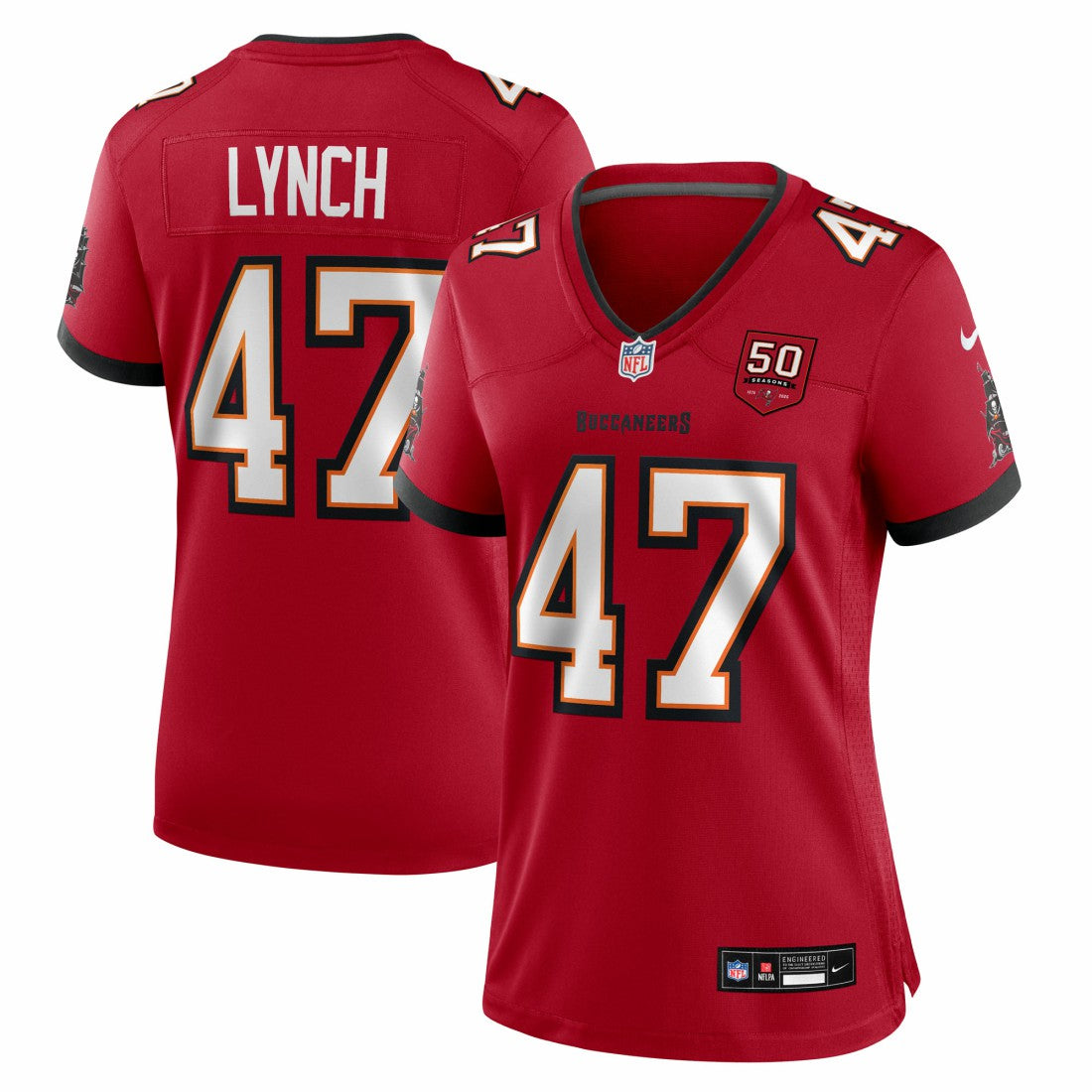 John Lynch Tampa Bay Buccaneers Women's 50th Anniversary Team Game Jersey - Red Jerseys