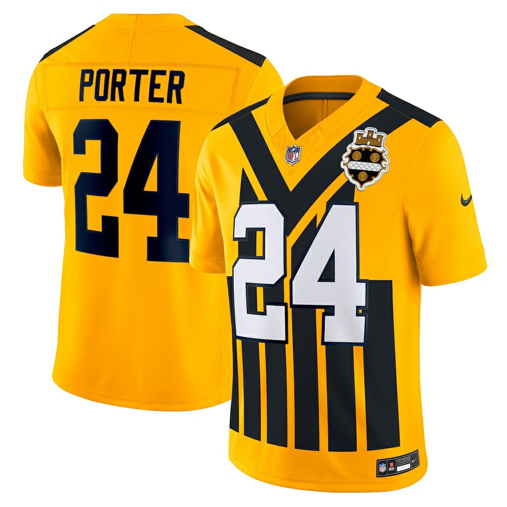 Joey Porter Jr. Pittsburgh Steelers Alternate 1933 Throwback Vapor F.U.S.E. Limited Jersey - Gold Jerseys