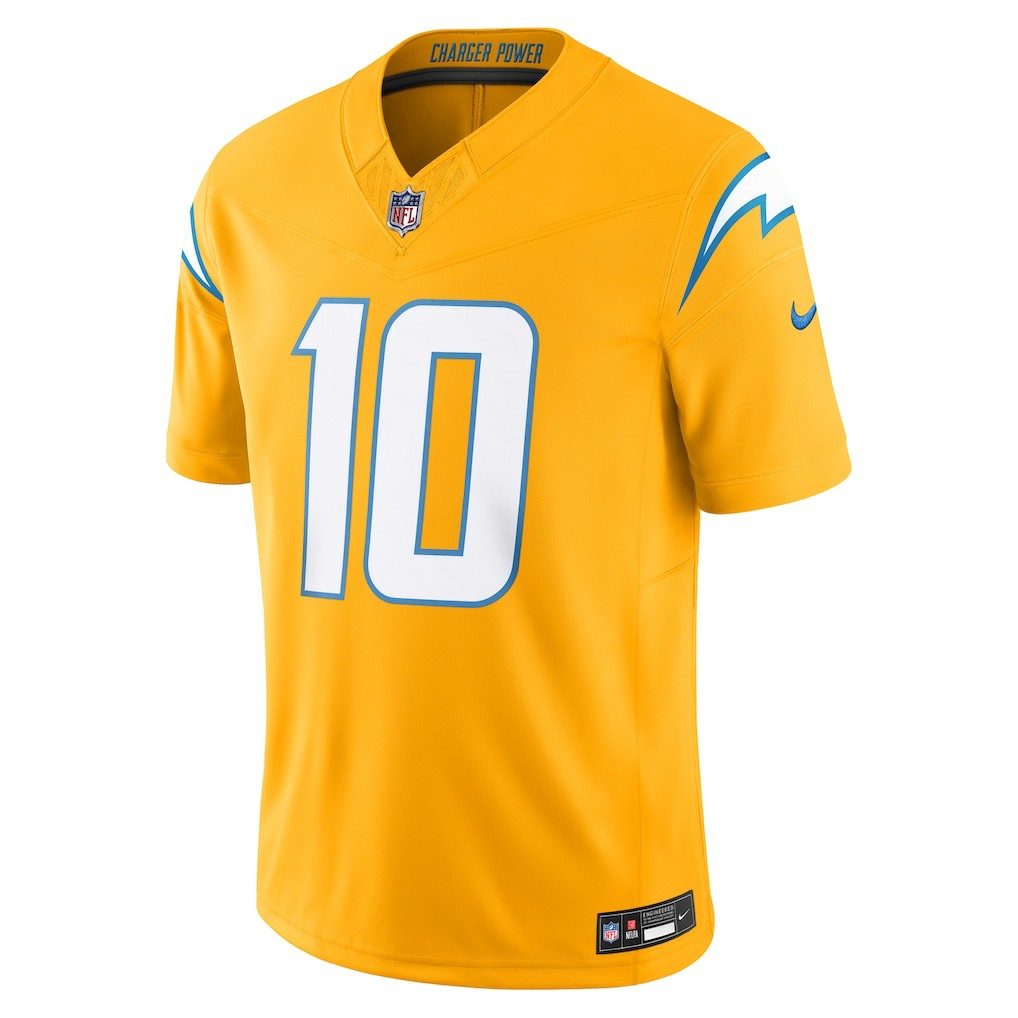 Justin Herbert Los Angeles Chargers Alternate Charger Power Vapor F.U.S.E. Limited Jersey - Gold Jerseys