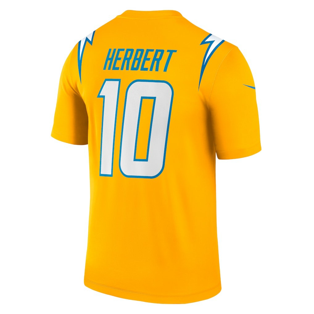 Justin Herbert Los Angeles Chargers Alternate Charger Power Legend Player Performance Top - Gold Tops