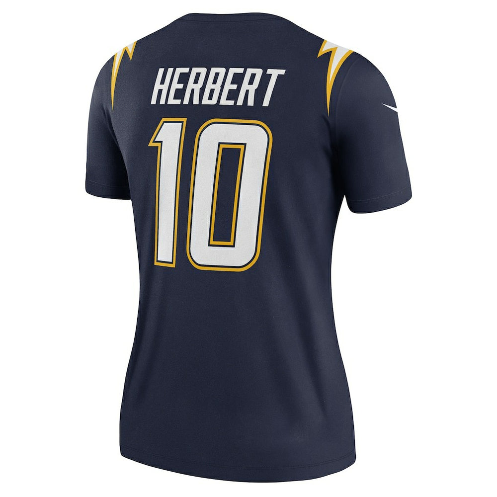 Justin Herbert Los Angeles Chargers Women's Alternate Super Chargers Legend Player Performance Top - Navy Tops