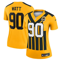 T.J. Watt Pittsburgh Steelers Women's Alternate 1933 Throwback Legend Player Performance Top - Gold Tops