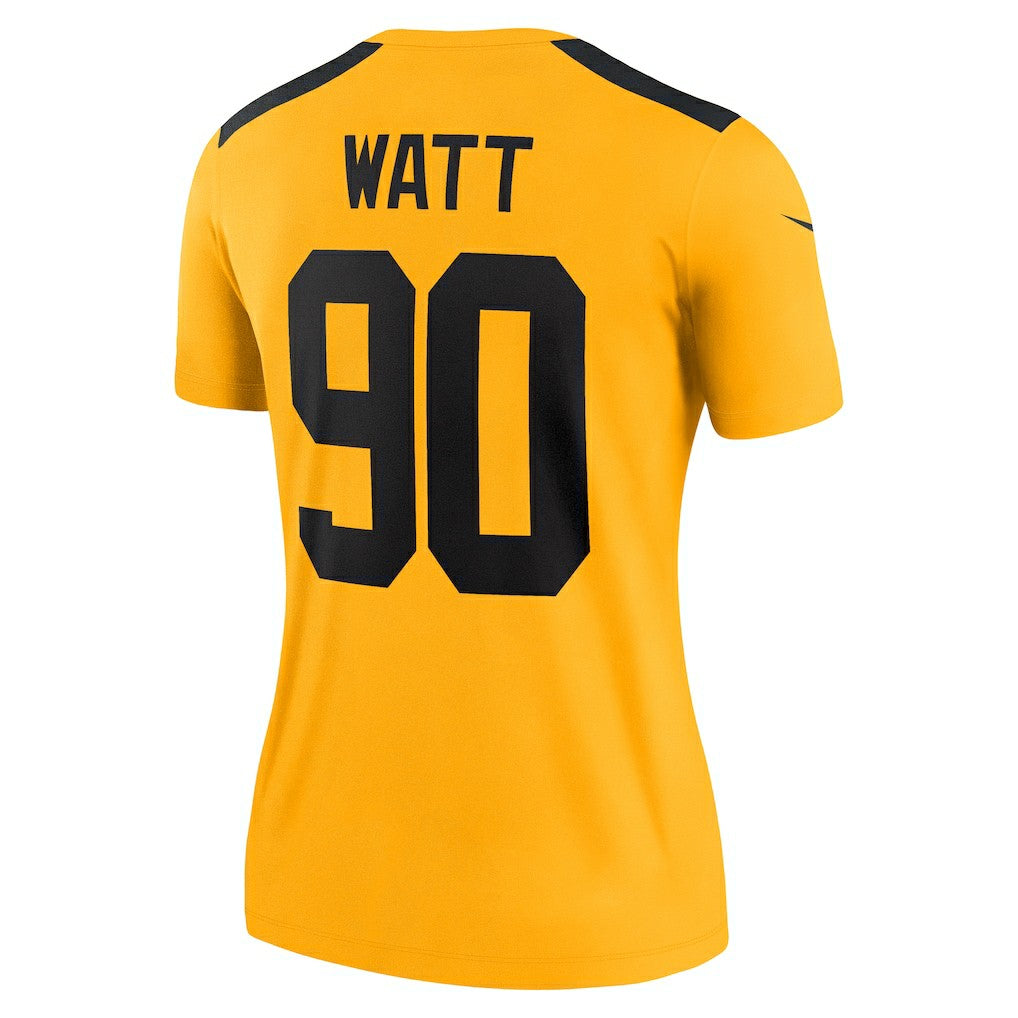 T.J. Watt Pittsburgh Steelers Women's Alternate 1933 Throwback Legend Player Performance Top - Gold Tops