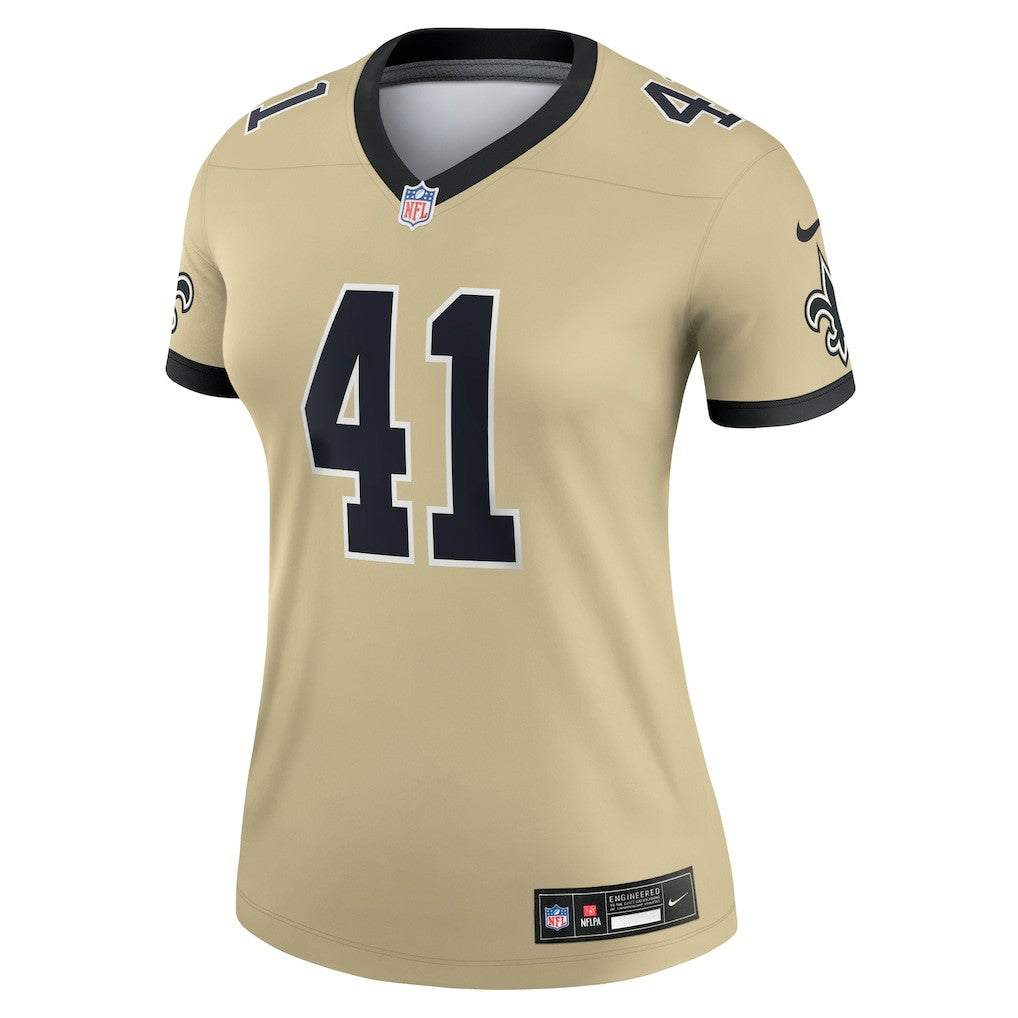 Alvin Kamara New Orleans Saints Women's Gameday Golds Alternate Legend Player Performance Top - Gold Tops