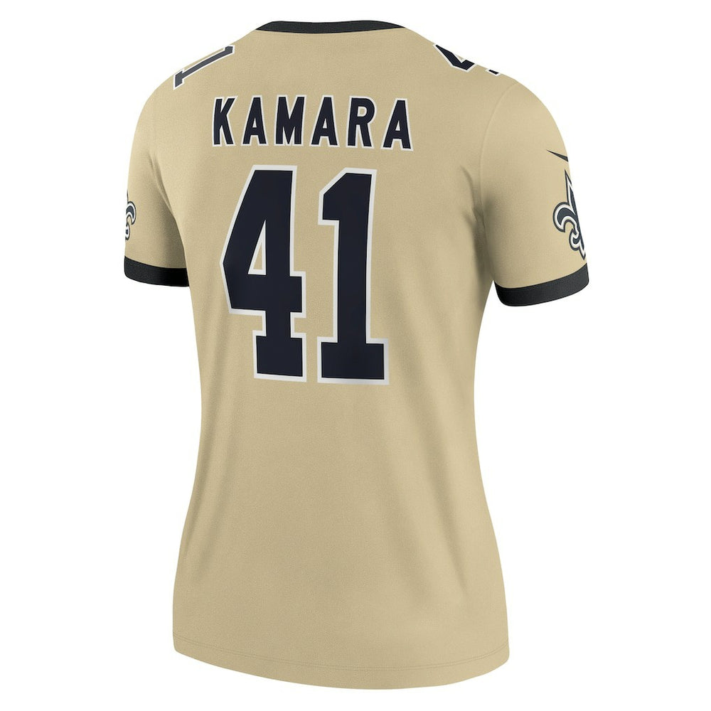Alvin Kamara New Orleans Saints Women's Gameday Golds Alternate Legend Player Performance Top - Gold Tops