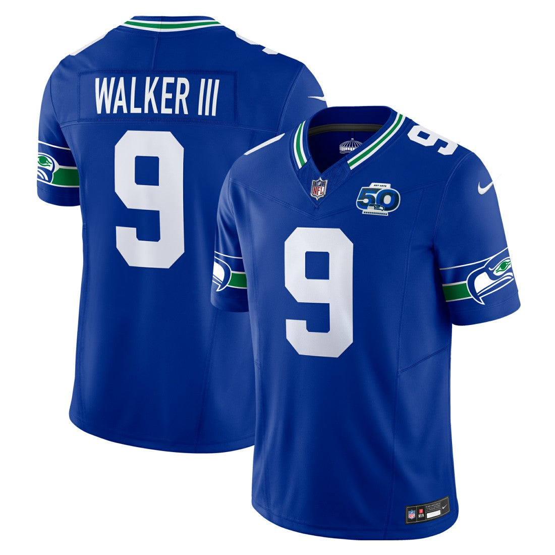 Kenneth Walker III Seattle Seahawks 50th Season Vapor F.U.S.E. Limited Jersey - Royal Jerseys