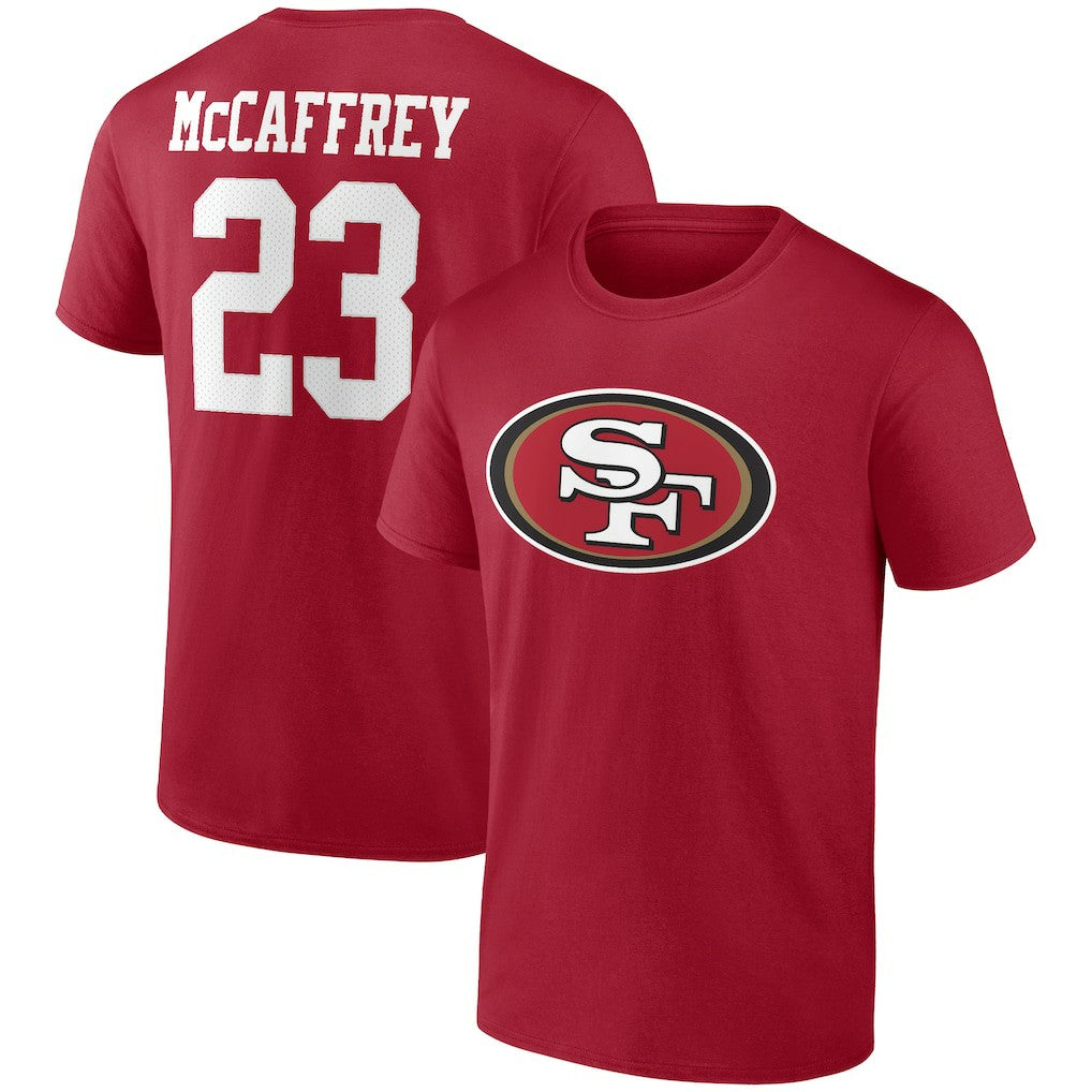 Christian McCaffrey San Francisco 49ers Player Icon T-Shirt - Scarlet T-shirts