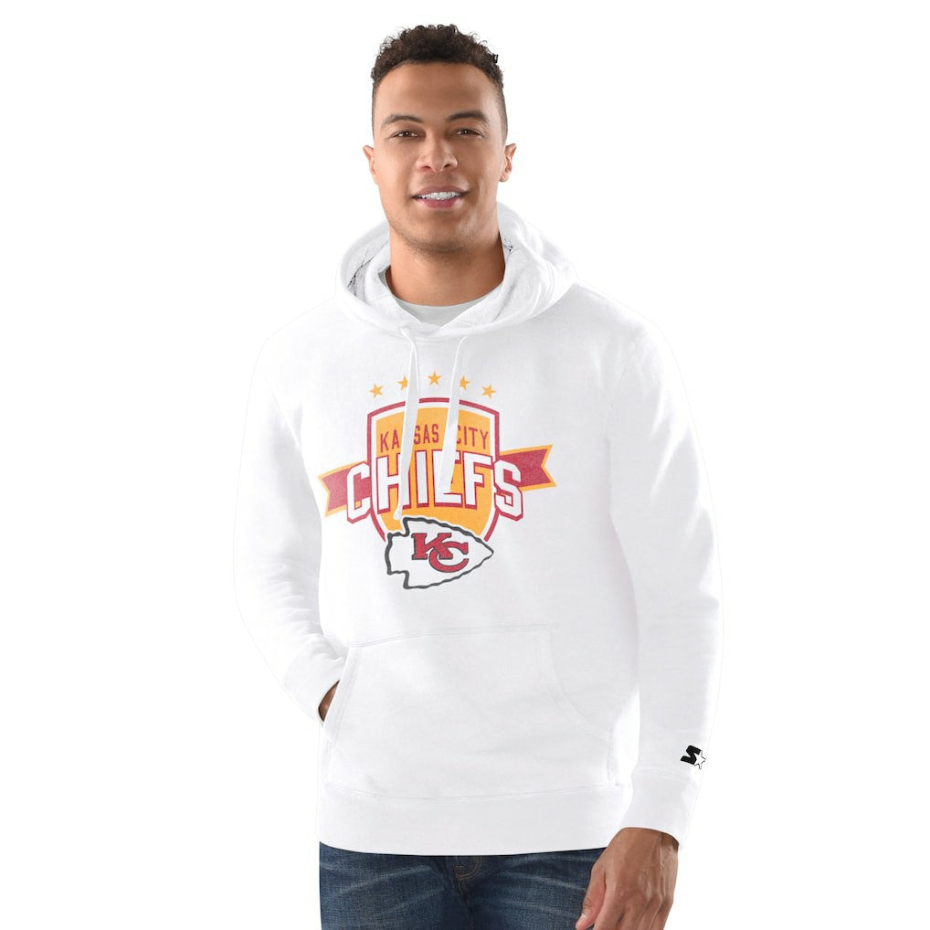 Kansas City Chiefs Starter Vintage Pullover Hoodie - White Hoodies