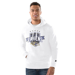 Baltimore Ravens Starter Vintage Pullover Hoodie - White Hoodies
