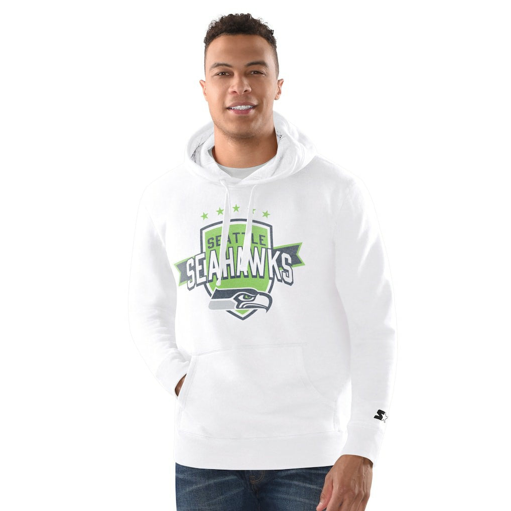 Seattle Seahawks Starter Vintage Pullover Hoodie - White Hoodies