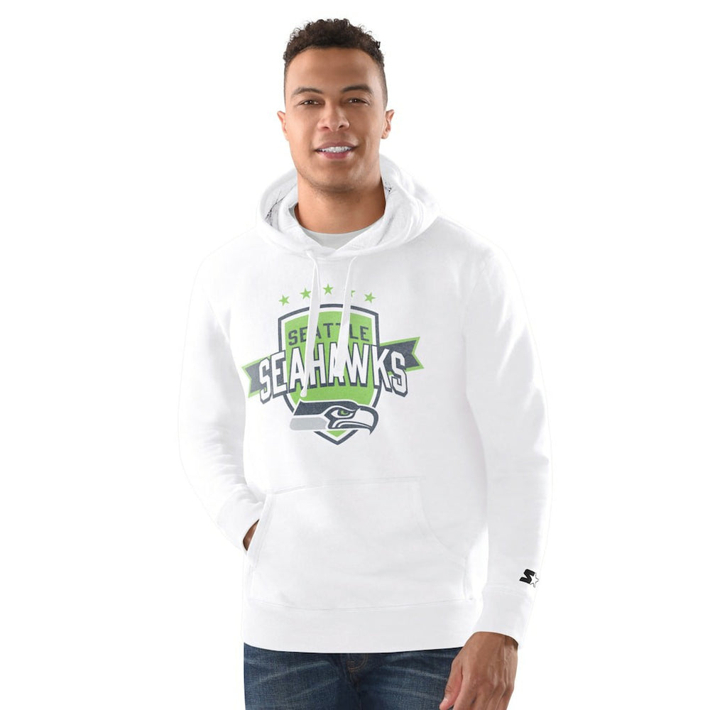 Seattle Seahawks Starter Vintage Pullover Hoodie - White Hoodies