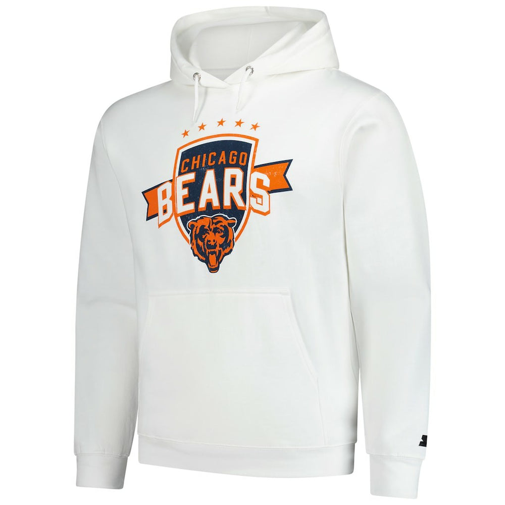Chicago Bears Starter Vintage Pullover Hoodie - White Hoodies