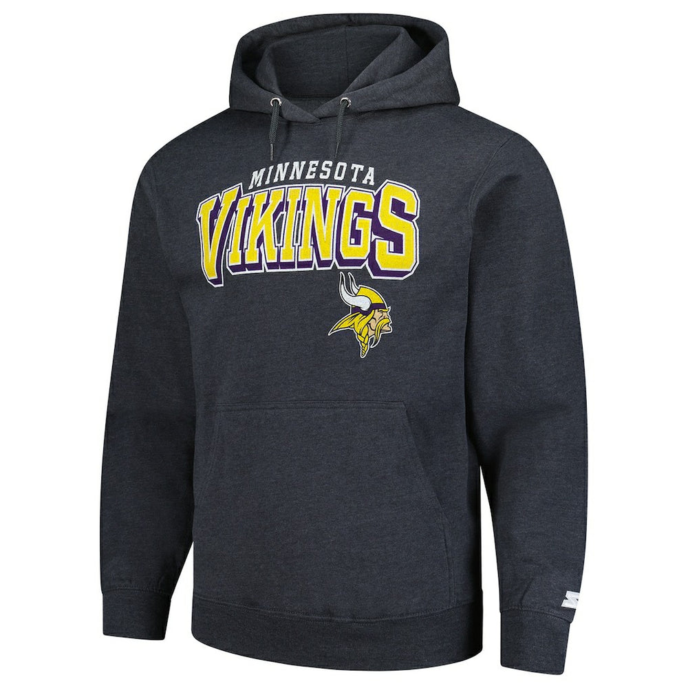 Minnesota Vikings Starter Vintage Pullover Hoodie - Charcoal Hoodies