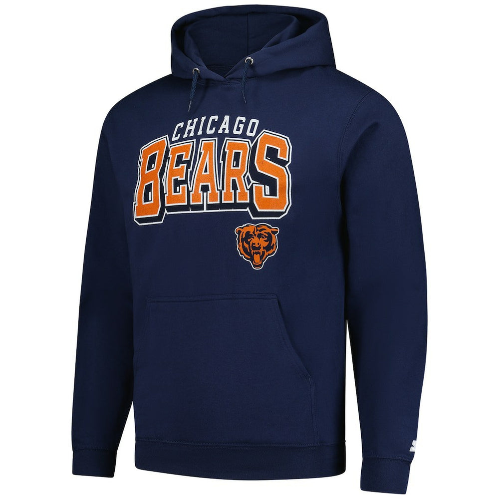 Chicago Bears Starter Vintage Pullover Hoodie - Navy Hoodies