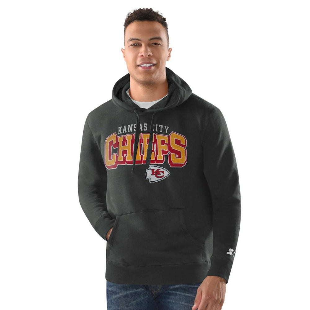 Kansas City Chiefs Starter Vintage Pullover Hoodie - Charcoal Hoodies