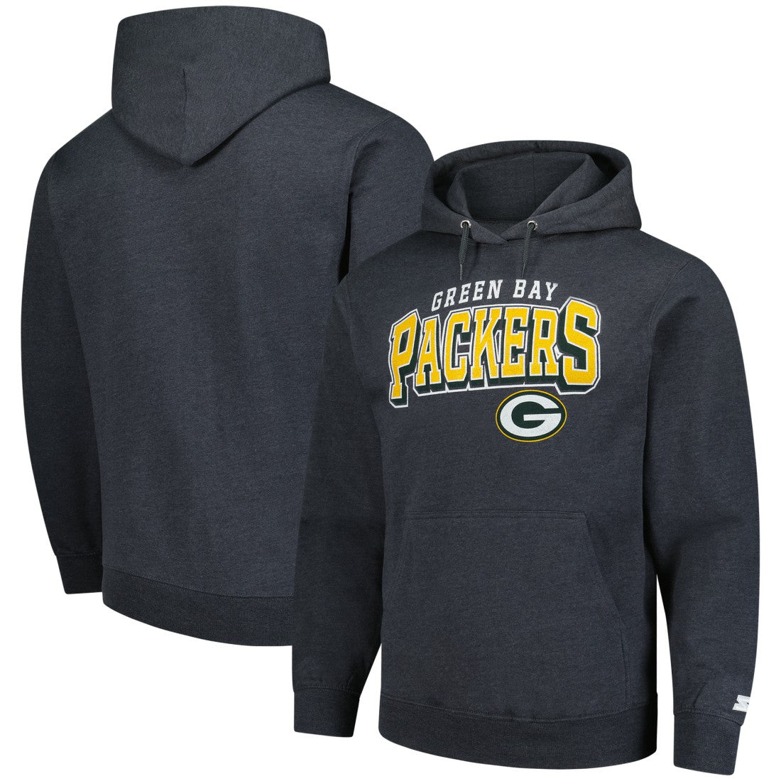 Green Bay Packers Starter Vintage Pullover Hoodie - Charcoal Hoodies