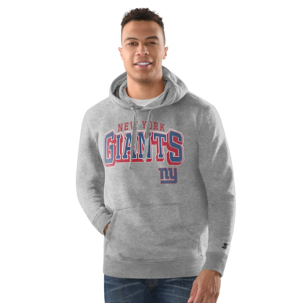 New York Giants Starter Vintage Pullover Hoodie - Heather Gray Hoodies
