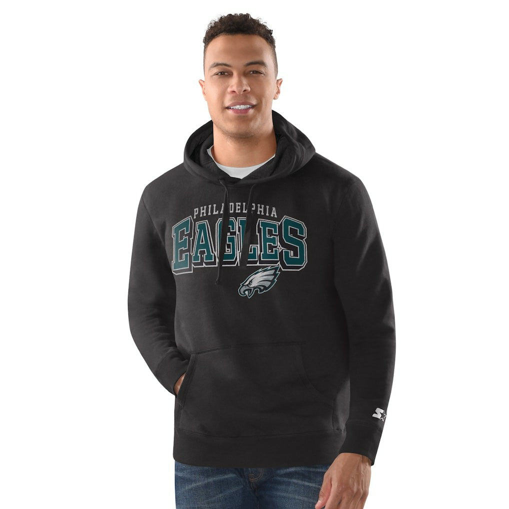Philadelphia Eagles Starter Vintage Pullover Hoodie - Black Hoodies