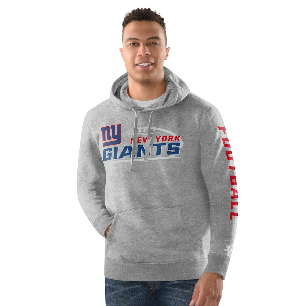 New York Giants Starter Vintage Pullover Hoodie - Heather Gray Hoodies
